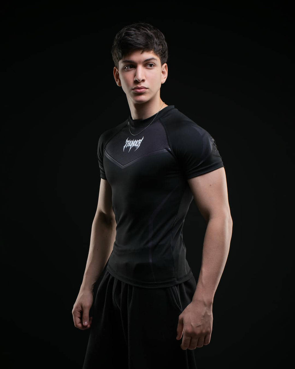 COMPRESSION FIT T-SHIRTS PURPLE/BLACK (OVERLOAD T1)