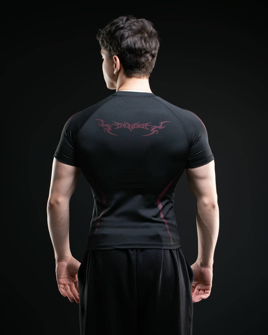 COMPRESSION FIT T-SHIRTS RED/BLACK (OVERLOAD T1)